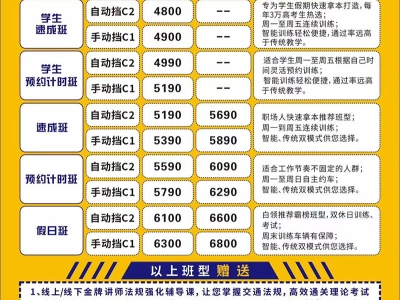 北京东方时尚驾校价格表2025新标准是什么？
