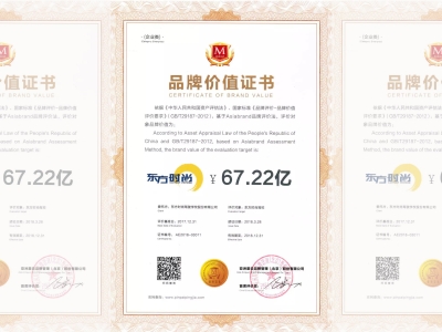 北京东方时尚驾校获得品牌价值6722亿证书